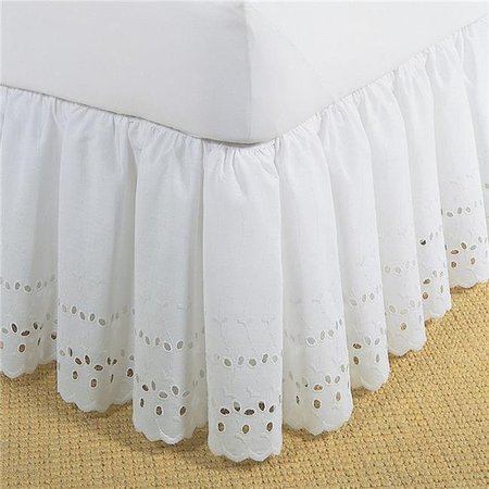FURNORAMA Bed Skirt Ruffled Eyelet  White - Cal King FU369937